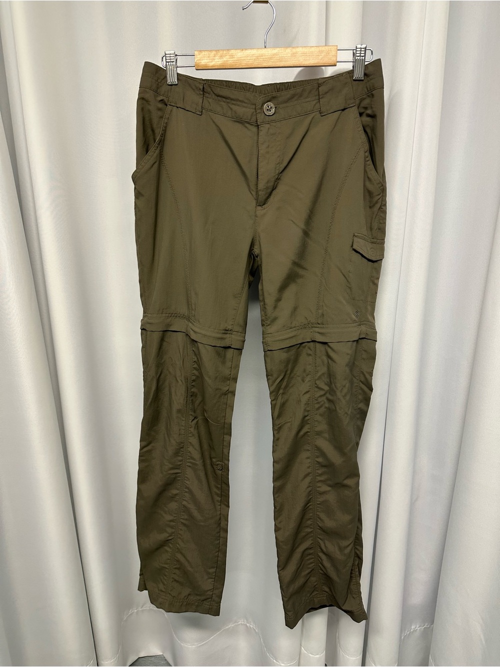 Columbia Olive Green/brown Women's Cargo Zip-Off Pants hiking size 10